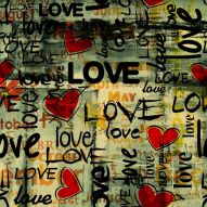 Фреска Любовь, надписи, абстракт