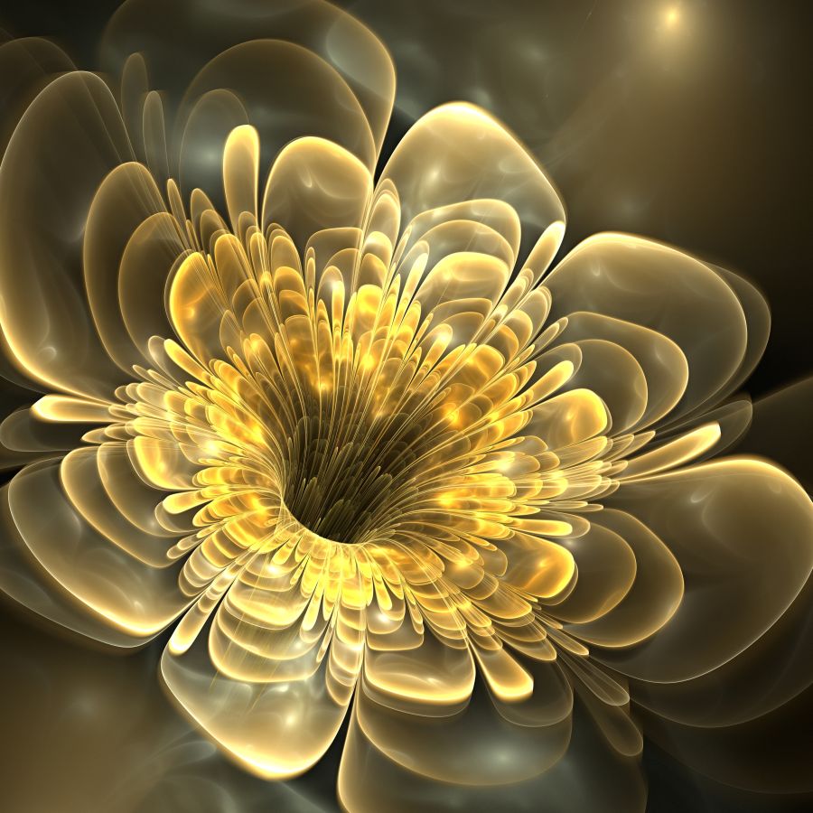 Картина на холсте 3D фрактальный цветок, арт hd1429301