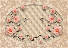 Фреска Нежные 3D Розы в рамке